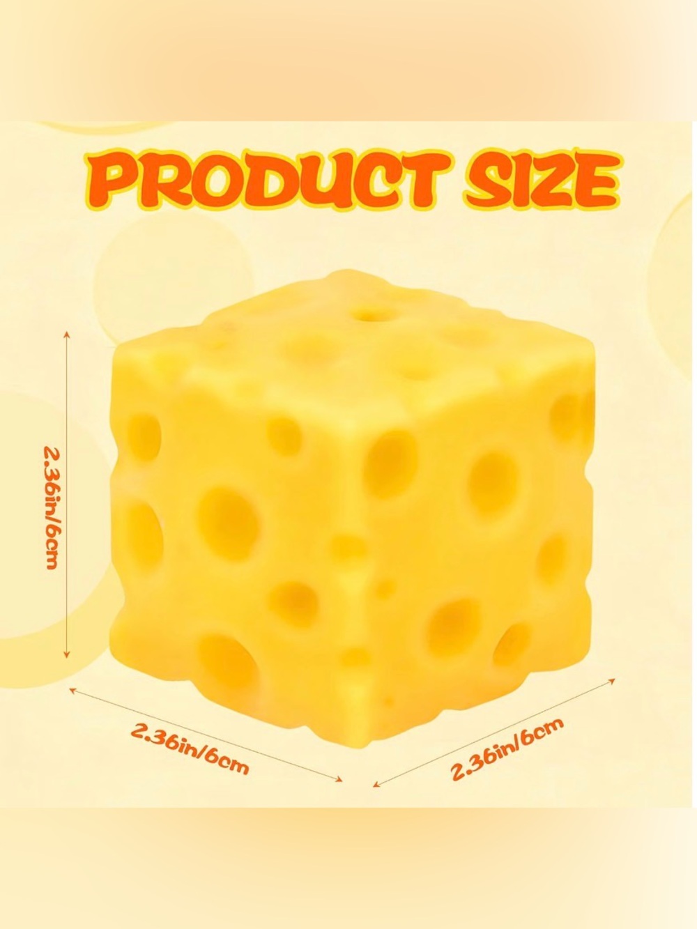 030 2pcs Cheese Squeeze Yellow Toy, 2.36 inch Slow Rebound Sensory Focus Fidget - Picture 6 of 11